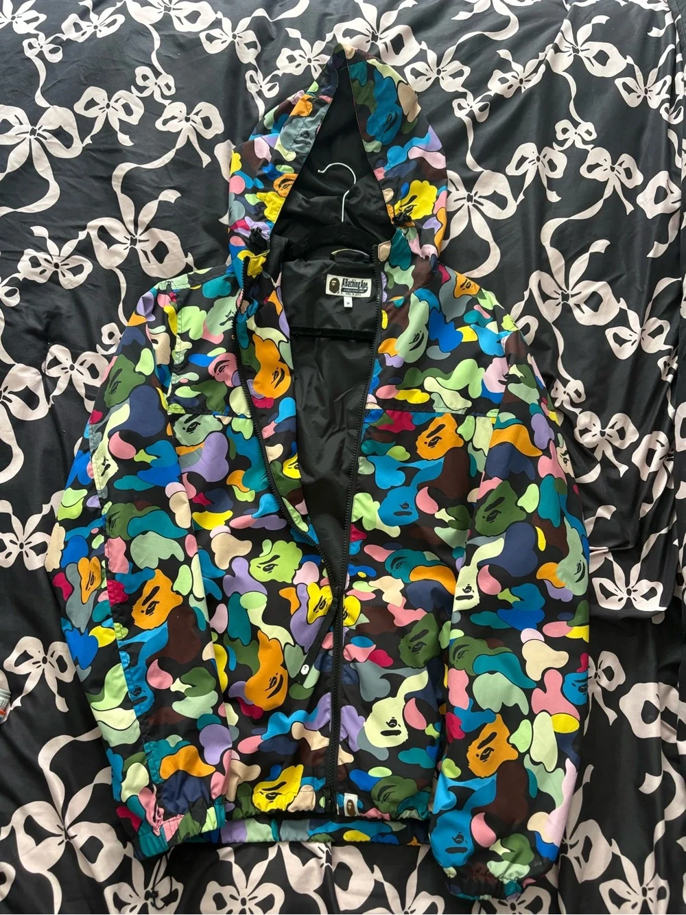 Bape Multicolor Camo windbreaker Hooded Jacket - Picture 3 of 7
